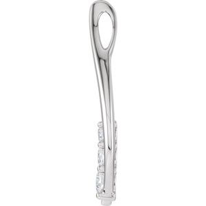 14K White Gold 1/2 CTW Diamond Natural Three-Stone Freeform Pendant
