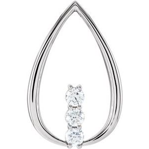 14K White Gold 1/2 CTW Natural Diamond Freeform Pendant