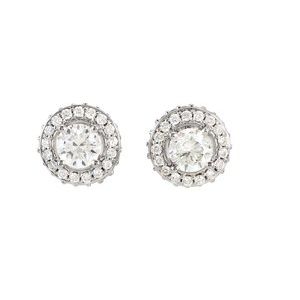 Platinum 7/8 CTW Natural Diamond Earrings – image 2