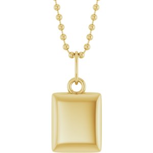 Engravable Puffed Dog Tag Necklace or Pendant