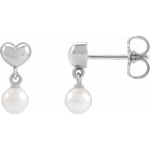 Pearl Heart Earrings
