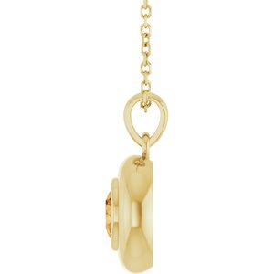 Puffed Solitaire Necklace or Charm/Pendant