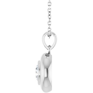 Platinum Natural White Sapphire Solitaire 16-18" Necklace