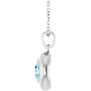 Sterling Silver Natural Zircon Solitaire 16-18" Necklace