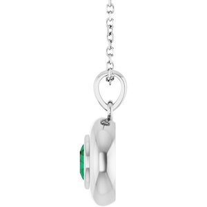 Platinum Lab-Grown Emerald Solitaire 16-18" Necklace