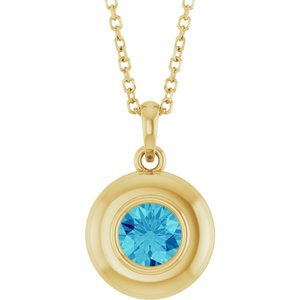 Puffed Solitaire Necklace or Charm/Pendant