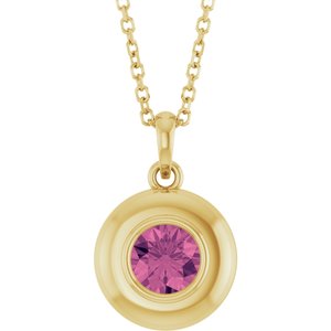 Puffed Solitaire Necklace or Charm/Pendant