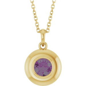 Puffed Solitaire Necklace or Charm/Pendant