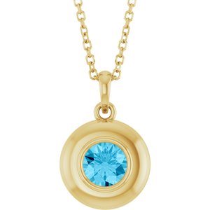 Puffed Solitaire Necklace or Charm/Pendant