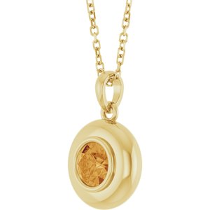 Puffed Solitaire Necklace or Charm/Pendant