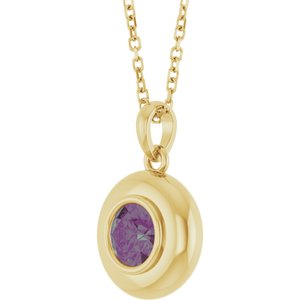 Puffed Solitaire Necklace or Charm/Pendant