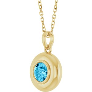 Puffed Solitaire Necklace or Charm/Pendant