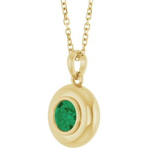 Puffed Solitaire Necklace or Charm/Pendant