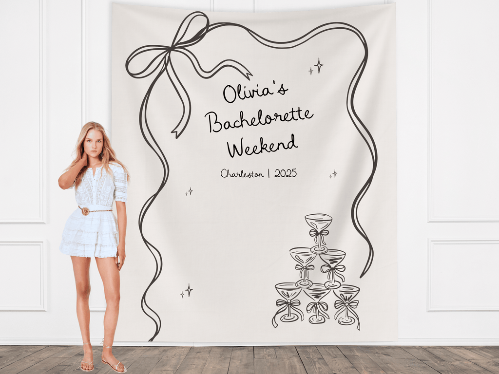 Bow & Champagne Custom Banner