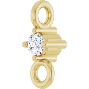 18K Yellow Gold .015 CT Natural Diamond Link