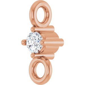 14K Rose Gold  .015 CT Lab Grown Diamond Link