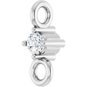 18K White Gold .015 CT Natural Diamond Link