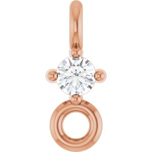 14K Rose Gold  .015 CT Lab Grown Diamond Link