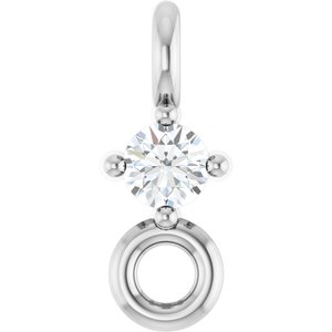 14K White Gold  .015 CT Lab Grown Diamond Link