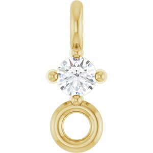 14K Yellow Gold  .015 CT Lab Grown Diamond Link