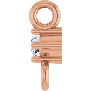 14K Rose Gold  .015 CT Lab Grown Diamond Link