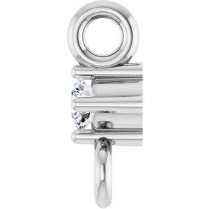 14K White Gold  .015 CT Lab Grown Diamond Link