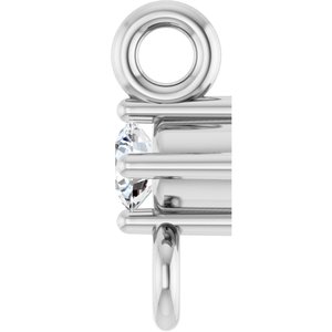 14K White Gold  .02 CT Lab Grown Diamond Link