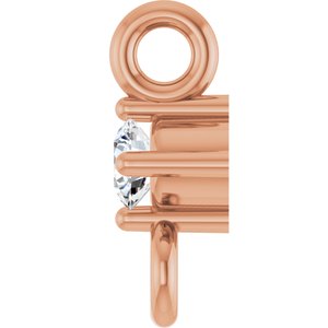 14K Rose Gold  .02 CT Lab Grown Diamond Link