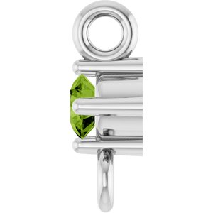 Sterling Silver Natural Peridot Link