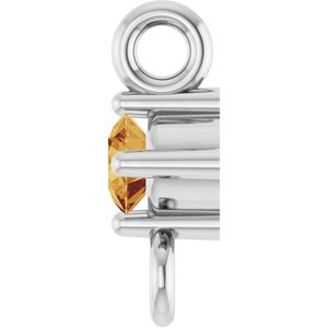 Sterling Silver Natural Citrine Link
