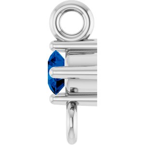 Sterling Silver Lab-Grown Blue Sapphire Link