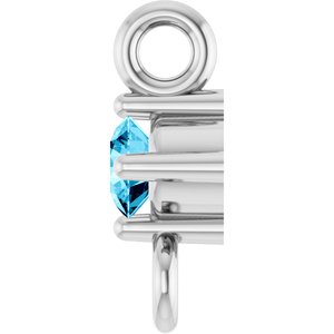 Sterling Silver Natural Aquamarine Link