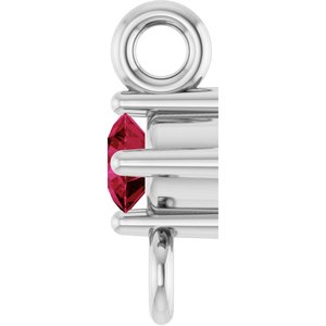 Sterling Silver Lab-Grown Ruby Link