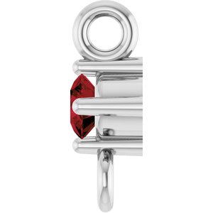 Sterling Silver Natural Mozambique Garnet Link
