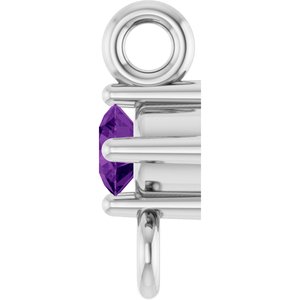 Sterling Silver Natural Amethyst Link