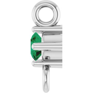 Sterling Silver Lab-Grown Emerald Link