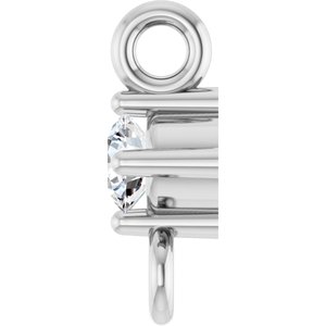 14K White Gold  .03 CT Lab Grown Diamond Link