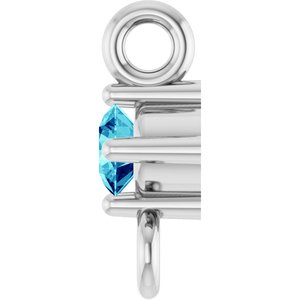 Platinum Natural Blue Zircon Link