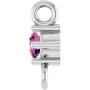 Sterling Silver Natural Pink Tourmaline Link