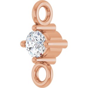 14K Rose Gold  .03 CT Natural Diamond Link
