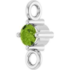 Sterling Silver Natural Peridot Link