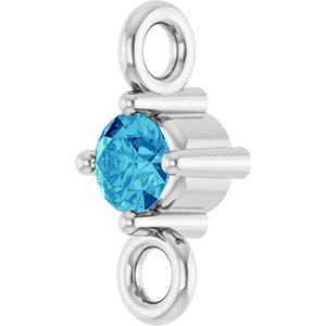Platinum Natural Blue Zircon Link