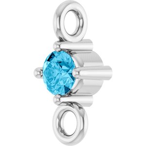 Sterling Silver Natural Aquamarine Link
