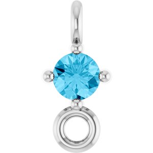 Sterling Silver Natural Aquamarine Link