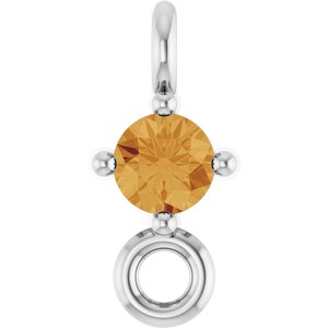 Sterling Silver Natural Citrine Link