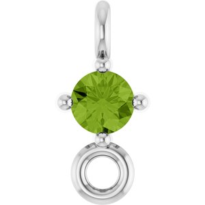 Sterling Silver Natural Peridot Link
