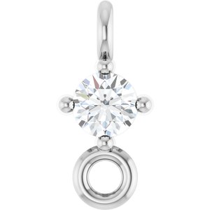 Platinum  .03 CT Natural Diamond Link