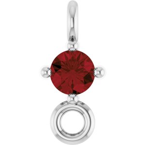 Sterling Silver Natural Mozambique Garnet Link