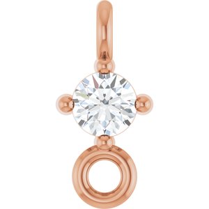 14K Rose Gold  .03 CT Natural Diamond Link