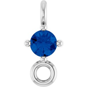 Sterling Silver Natural Blue Sapphire Link